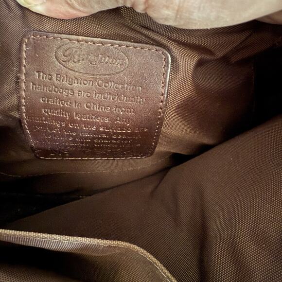 Brighton Brown Leather Basket Weave‎ Design Tote Handbag Purse Vintage - Picture 7 of 13